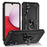 For Samsung Galaxy A14 5G / 4G Military Grade Shockproof Phone Case Ring Kickstand Design PC + TPU Drop-proof Cover - Black - 1