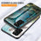 For Samsung Galaxy A34 5G Marble Pattern Printing Tempered Glass + PC + TPU Phone Case Anti-drop Back Cover - Emerald Marble - 6