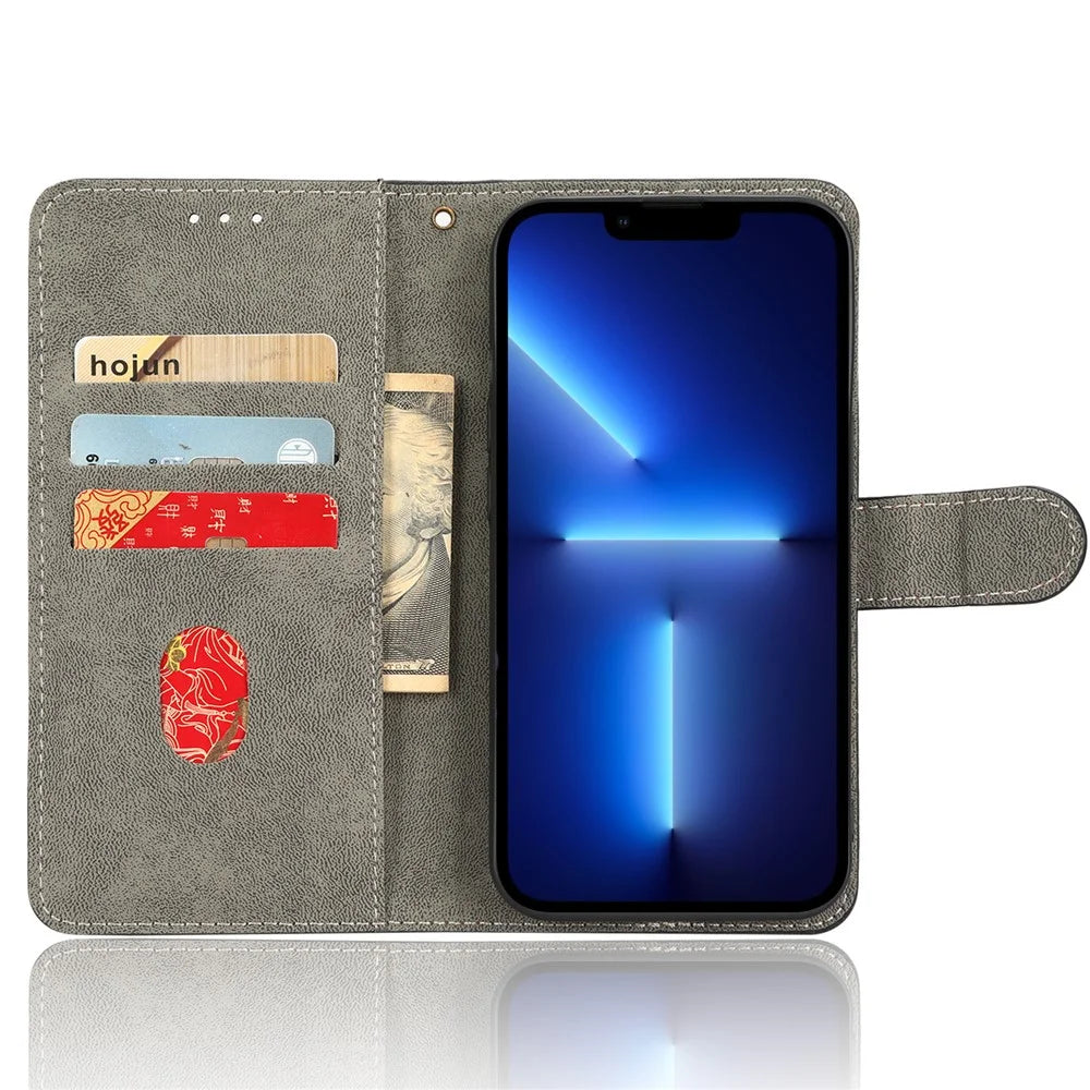 For iPhone 13 Pro Max 6.7 inch Magnetic PU Leather Phone Cover RFID Blocking Mobile Phone Case with Wallet Stand - Black - 2
