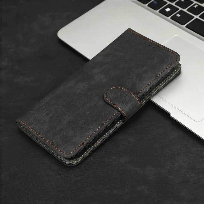 For Ulefone Note 14 Shockproof PU Leather Phone Cover Wallet Stand RFID Blocking Magnetic Mobile Phone Case - Black - 7