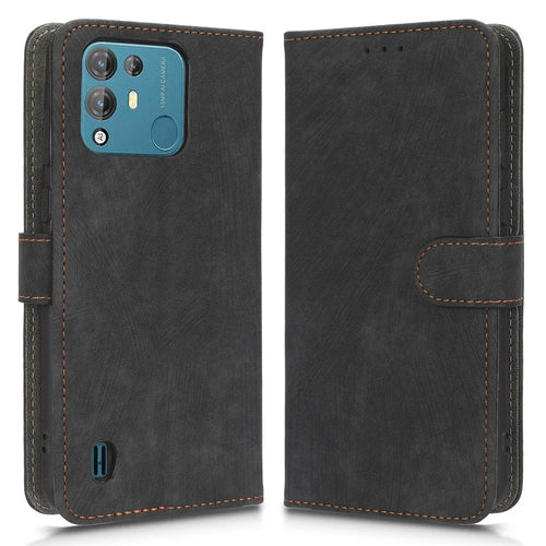 Anti-scratch Phone Case For Blackview A55 Pro Magnetic RFID Blocking PU Leather Drop-proof Flip Wallet Cover Stand - Black - 1
