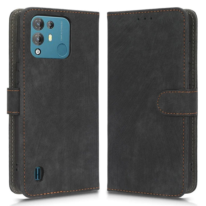 Anti-scratch Phone Case For Blackview A55 Pro Magnetic RFID Blocking PU Leather Drop-proof Flip Wallet Cover Stand - Black - 1