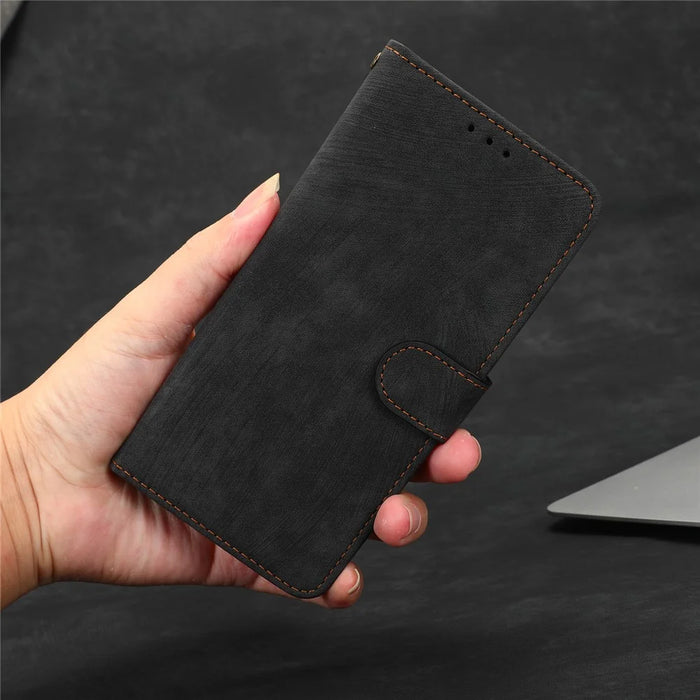 Anti-scratch Phone Case For Blackview A55 Pro Magnetic RFID Blocking PU Leather Drop-proof Flip Wallet Cover Stand - Black - 6