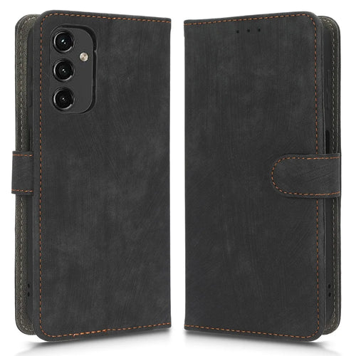 For Samsung Galaxy A14 5G / A14 4G Anti-fall Magnetic RFID Blocking Phone Case PU Leather Phone Cover with Wallet Stand - Black - 1
