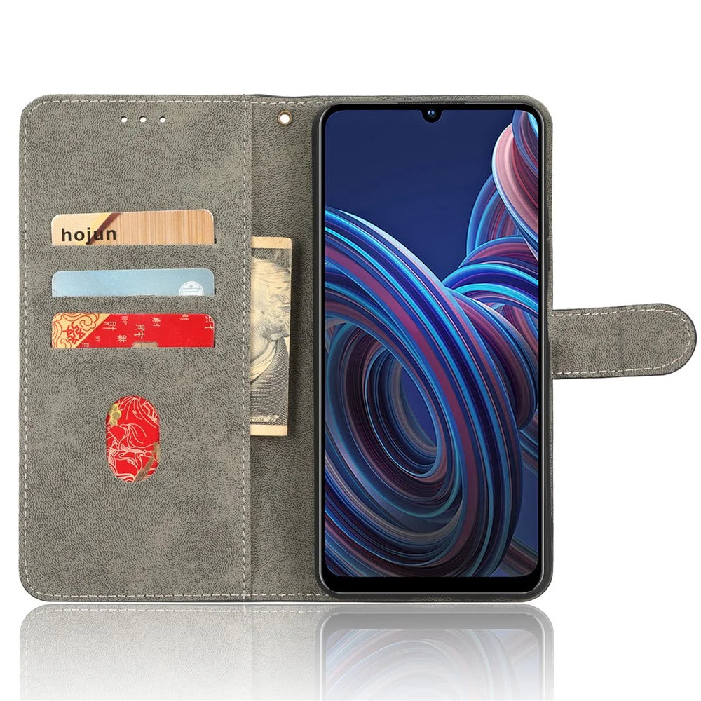 RFID Blocking Phone Case For ZTE Blade A72 5G, Magnetic Clasp Flip Leather Wallet Cover with Stand - Black - 2