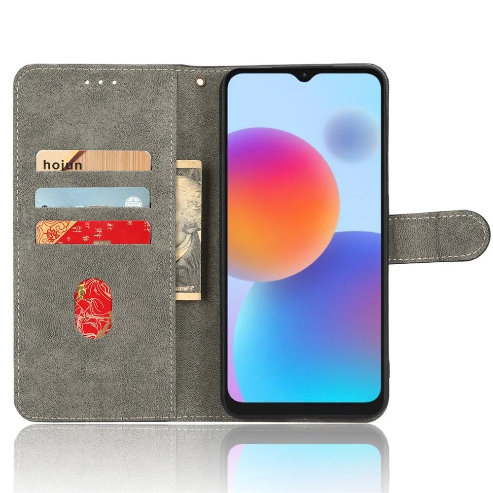 PU Leather Phone Cover For ZTE Blade A52, Flip Wallet Stand RFID Blocking Mobile Phone Case - Black - 2