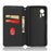 For Ulefone Note 14 Rhombus Pattern Imprinted Drop-proof Phone Case Magnetic Auto Closing PU Leather Wallet Stand Anti-scratch Phone Cover - Black - 4