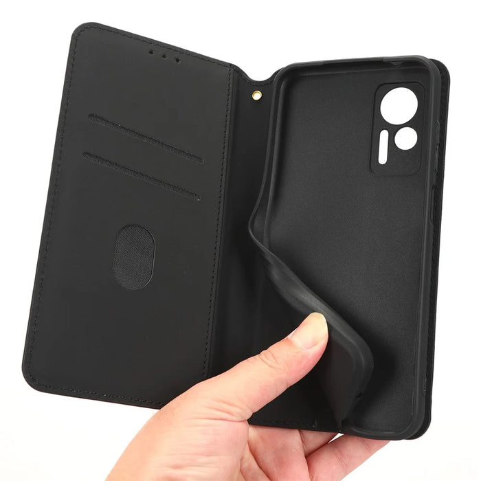 For Ulefone Note 14 Rhombus Pattern Imprinted Drop-proof Phone Case Magnetic Auto Closing PU Leather Wallet Stand Anti-scratch Phone Cover - Black - 5
