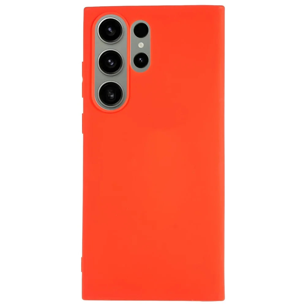 For Samsung Galaxy S23 Ultra Matte TPU Phone Case Shockproof Flexible Back Cover - Red - 1