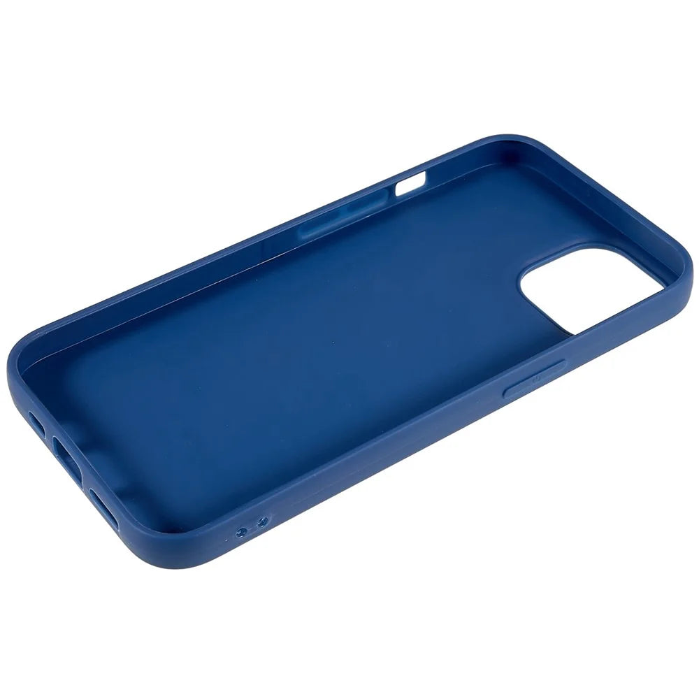 For iPhone 14 Smooth Matte Soft TPU Cover Shockproof Absorption Flexible Phone Case - Sapphire - 6