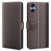 For Samsung Galaxy A04e 4G / F04 4G / M04 4G Case Genuine Split Leather Phone Cover with Wallet Stand - Brown - 1