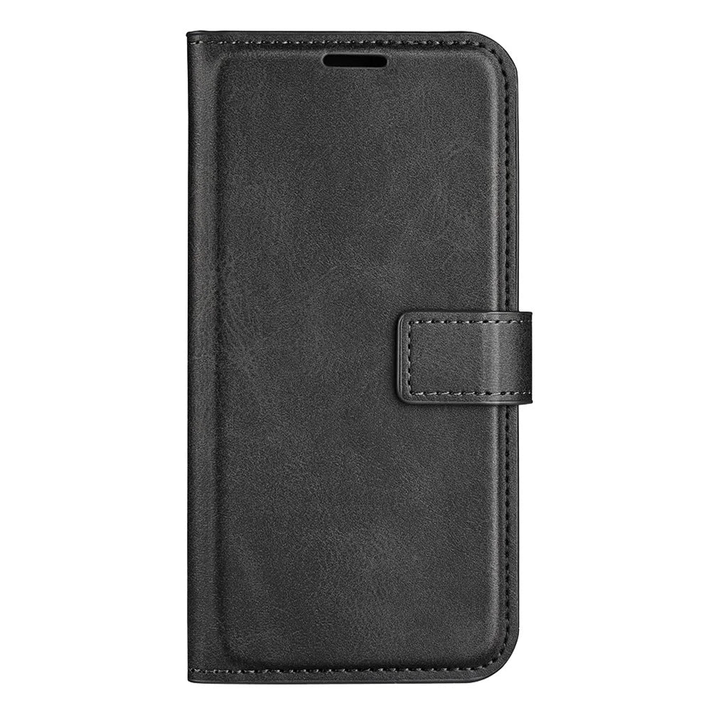 For Realme 10 Pro+ 5G PU Leather Stand Wallet Case Calf Texture Square Magnetic Clasp Shockproof Phone Cover - Black - 7
