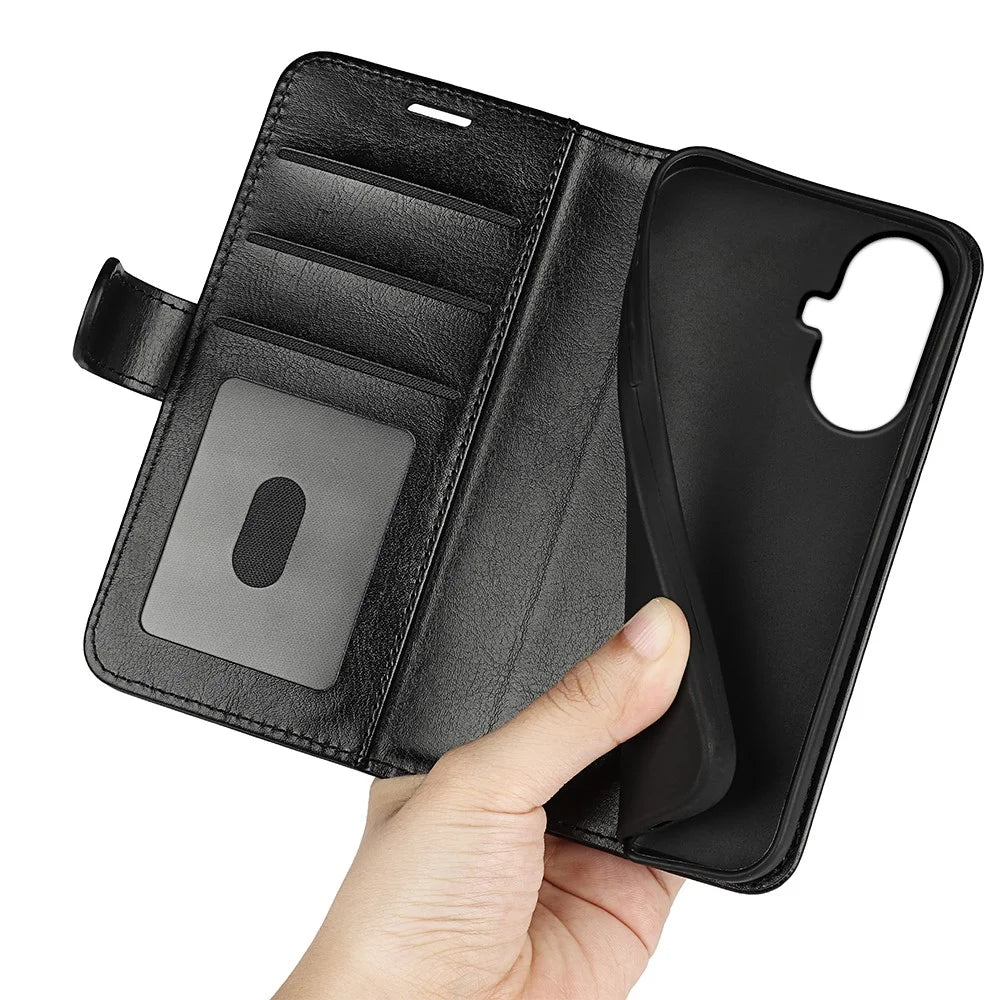 For Realme 10 Pro+ 5G Anti-Fingerprint PU Leather Coated TPU Phone Wallet Cover Crazy Horse Texture Flip Stand Case - Black - 5