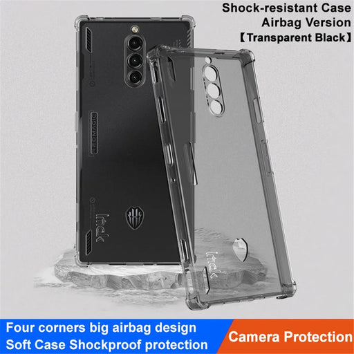 IMAK For ZTE nubia Red Magic 8 Pro 5G / Red Magic 8 Pro+ 5G TPU Phone Case Four Corner Cushion Airbag Design Shock-Absorbing Cover - Transparent Black - 2
