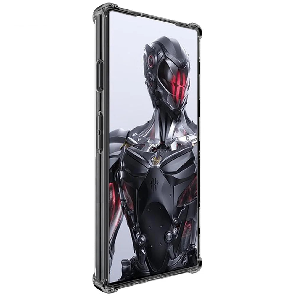 IMAK For ZTE nubia Red Magic 8 Pro 5G / Red Magic 8 Pro+ 5G TPU Phone Case Four Corner Cushion Airbag Design Shock-Absorbing Cover - Transparent Black - 3