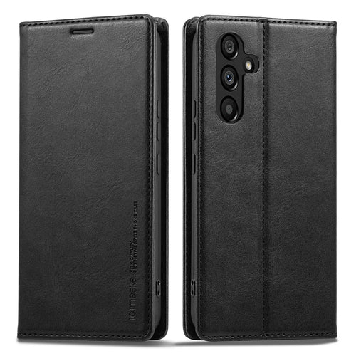 LC.IMEEKE For Samsung Galaxy A54 5G Anti-scratch PU Leather Flip Phone Wallet Case RFID Blocking Stand Magnetic Absorption Drop-proof Phone Cover - Black - 1