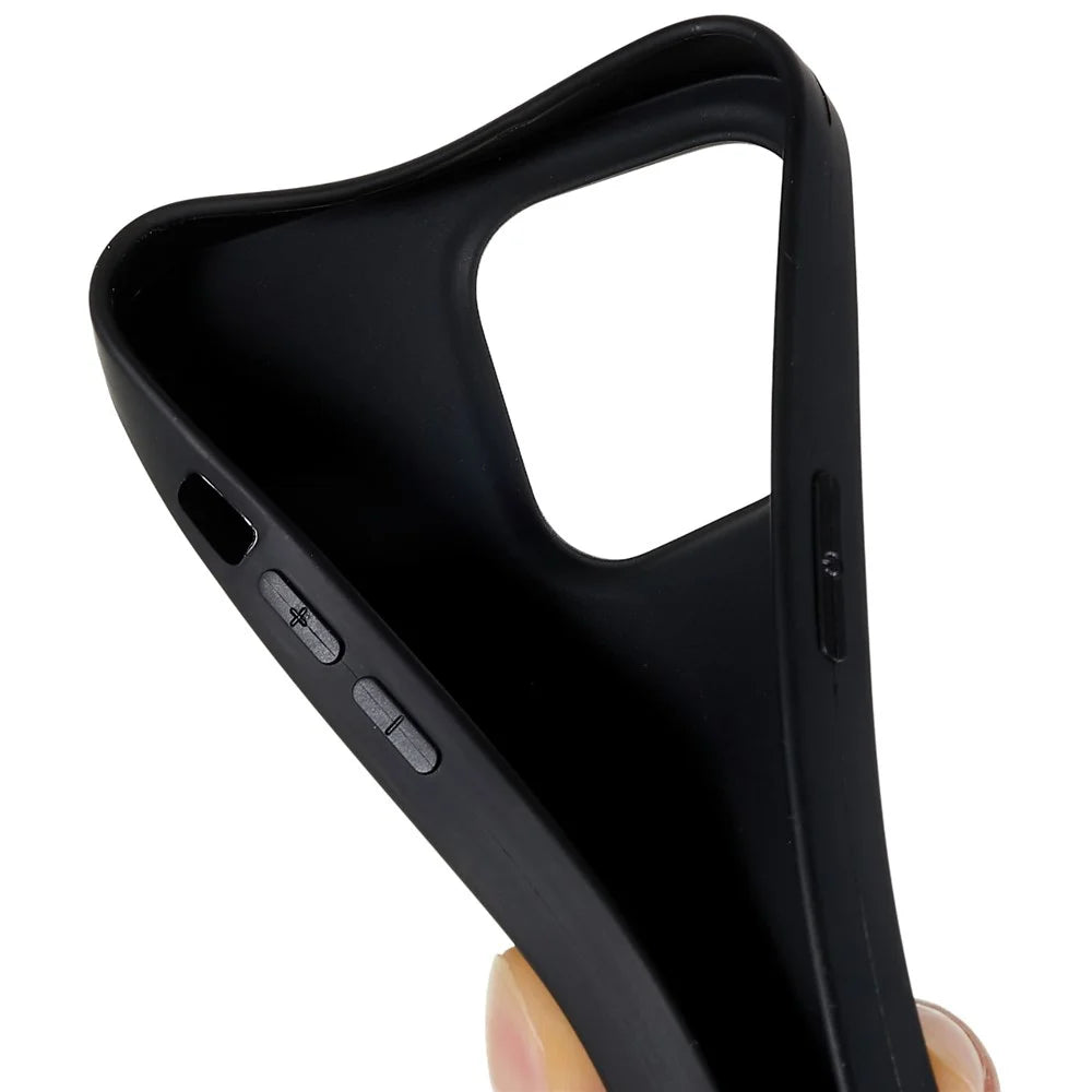 For iPhone 13 Pro 6.1 inch Back Shell, Anti-Fingerprint Soft TPU Phone Case Matte Protective Cover - Black - 4