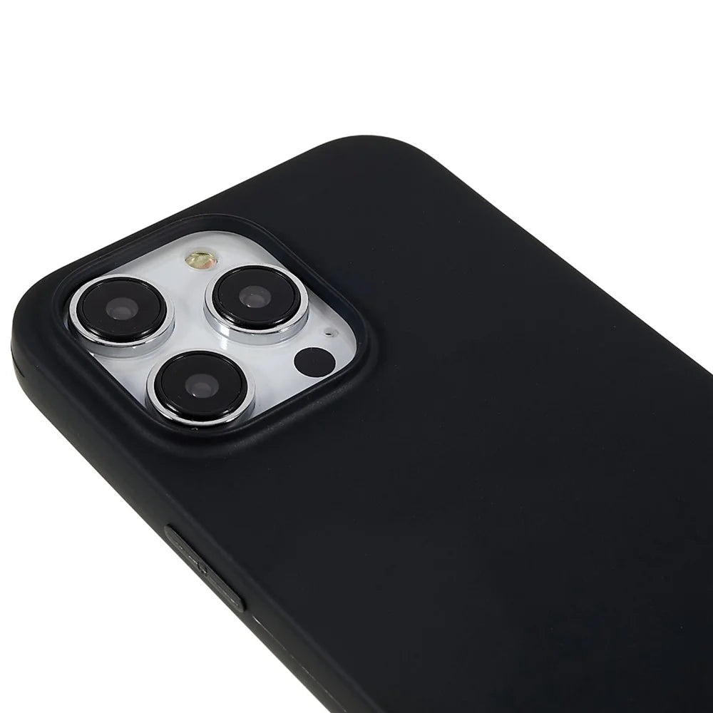 For iPhone 13 Pro 6.1 inch Back Shell, Anti-Fingerprint Soft TPU Phone Case Matte Protective Cover - Black - 7