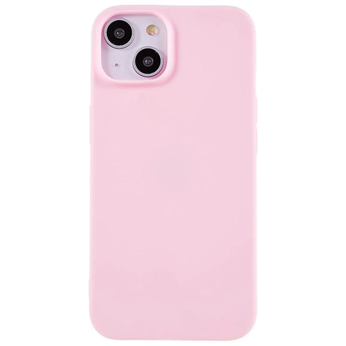 For iPhone 13 6.1 inch Back Shell, Anti-Fingerprint Soft TPU Phone Case Shockproof Matte Protective Cover - Pink - 1
