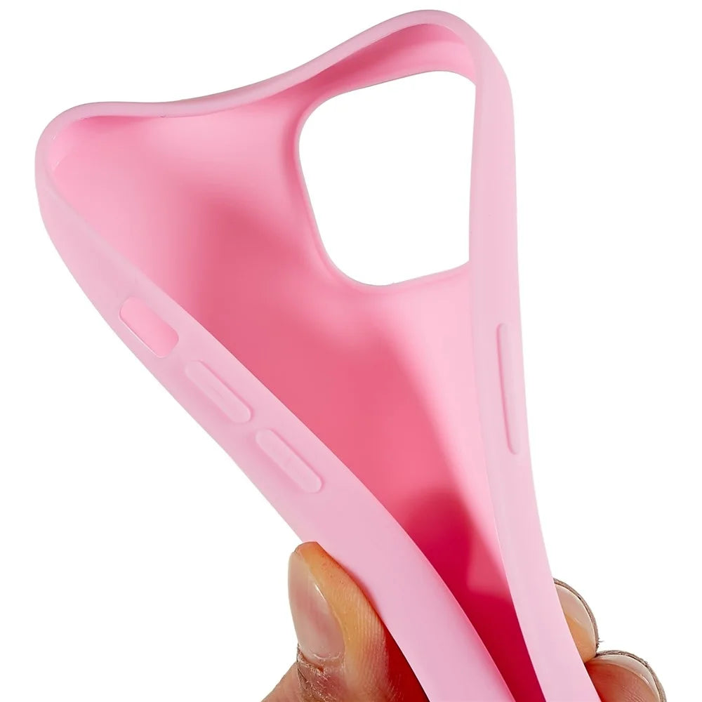 For iPhone 13 6.1 inch Back Shell, Anti-Fingerprint Soft TPU Phone Case Shockproof Matte Protective Cover - Pink - 4
