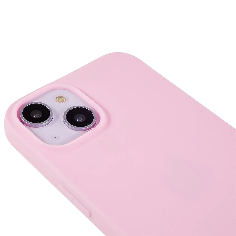 For iPhone 13 6.1 inch Back Shell, Anti-Fingerprint Soft TPU Phone Case Shockproof Matte Protective Cover - Pink - 7