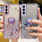 KADEM For Samsung Galaxy S21 5G / 4G TPU Case with Kickstand Glitter Flower Pattern Rhinestone Decor - Blue - 6