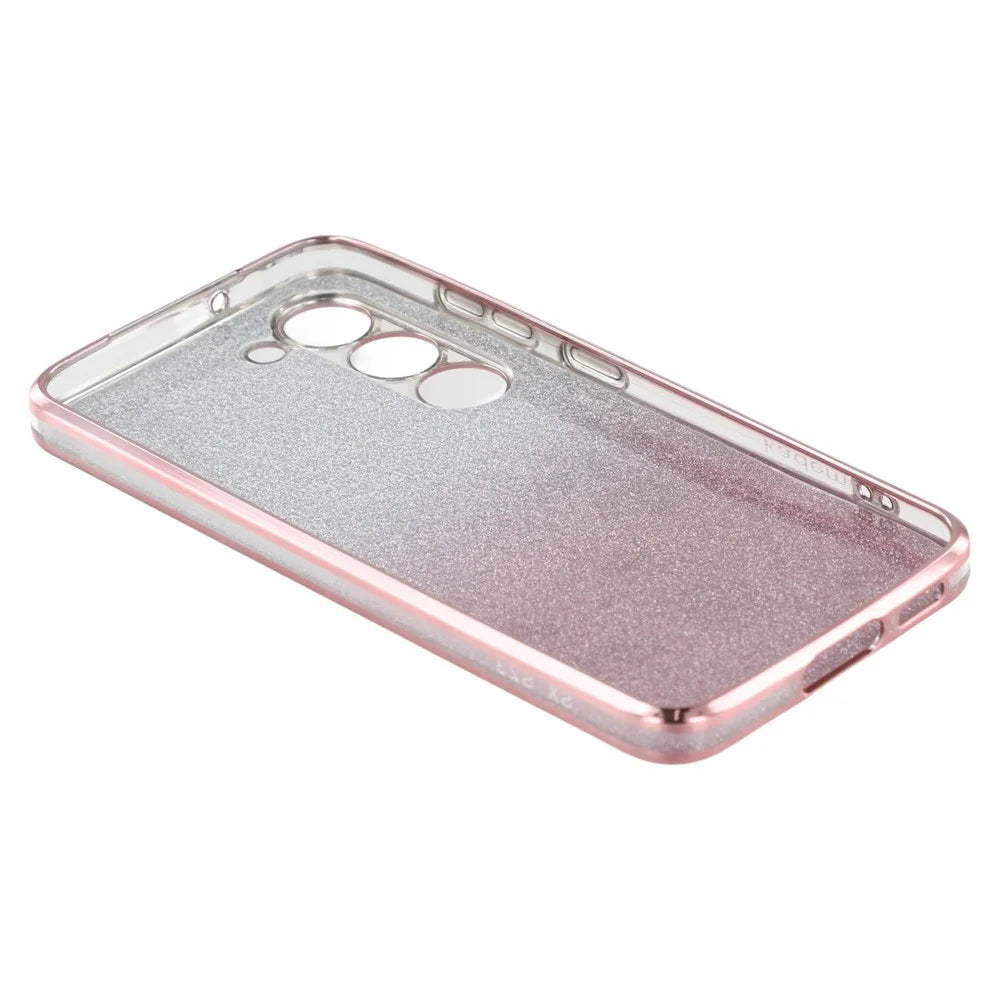 KADEM For Samsung Galaxy S22 5G TPU Case with Kickstand Flower Pattern Rhinestone Decor - Rose Gold - 5