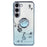 KADEM For Samsung Galaxy S23 TPU Case with Kickstand Flower Pattern Rhinestone Decor - Blue - 1
