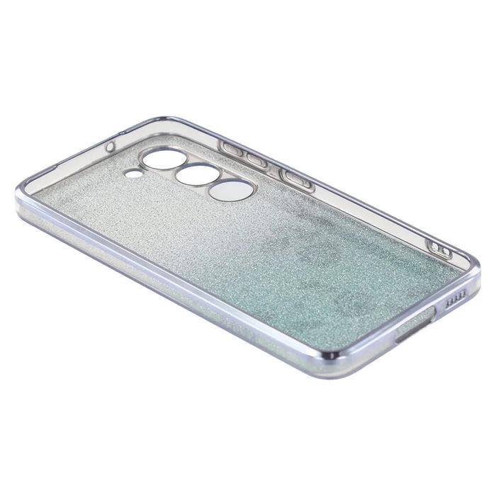 KADEM For Samsung Galaxy S23 TPU Case with Kickstand Flower Pattern Rhinestone Decor - Blue - 5