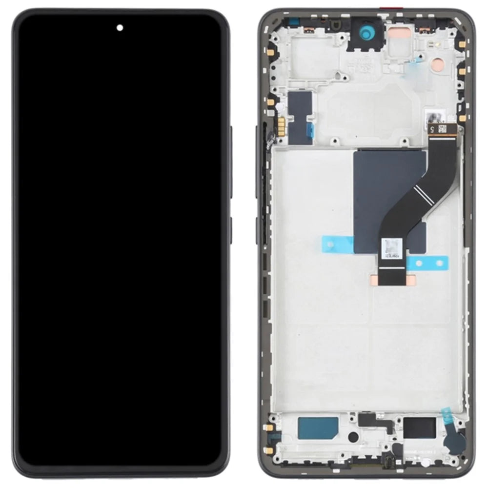 For Xiaomi 12 Lite 5G Grade S OEM AMOLED Screen and Digitizer Assembly + Frame Part (without Logo) - Black - 1