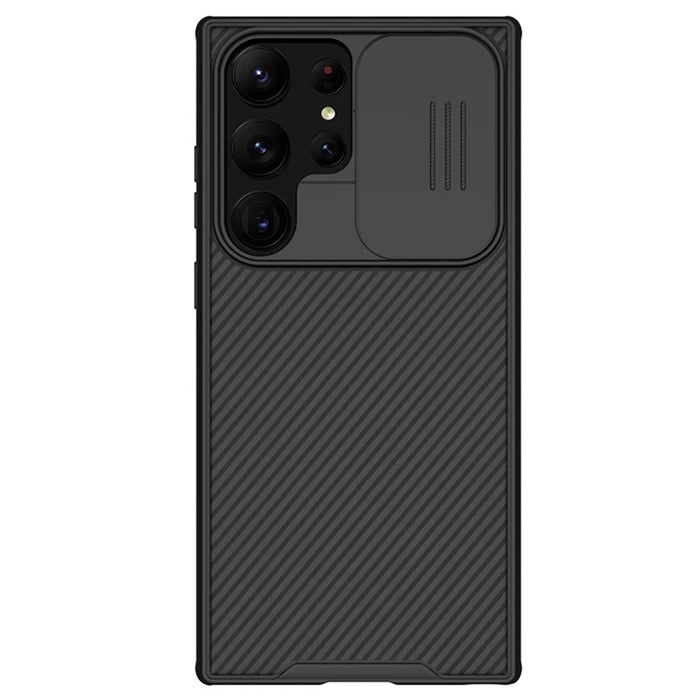 NILLKIN CamShield Pro Series for Samsung Galaxy S23 Ultra Anti-drop PC + TPU Cover Phone Case with Slide Camera Protector - Black - 1