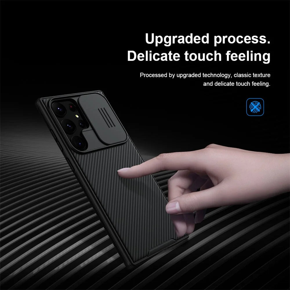 NILLKIN CamShield Pro Series for Samsung Galaxy S23 Ultra Anti-drop PC + TPU Cover Phone Case with Slide Camera Protector - Black - 7