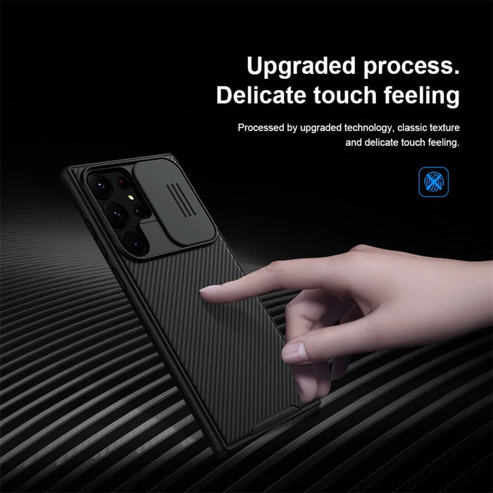NILLKIN CamShield Pro Series for Samsung Galaxy S23 Ultra Anti-drop PC + TPU Cover Phone Case with Slide Camera Protector - Black - 7