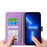 DIERFENG DF-03 Phone Case for iPhone 13 Pro Max 6.7 inch, PU Leather Lines Imprinted Wallet Stand Cover - Purple - 2