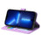 DIERFENG DF-03 Phone Case for iPhone 13 Pro Max 6.7 inch, PU Leather Lines Imprinted Wallet Stand Cover - Purple - 3