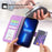 DIERFENG DF-03 Phone Case for iPhone 13 Pro Max 6.7 inch, PU Leather Lines Imprinted Wallet Stand Cover - Purple - 5