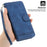 DIERFENG DF-03 PU Leather Case for iPhone 13 Pro 6.1 inch, Lines Imprinted Wallet Stand Protective Phone Cover - Blue - 4
