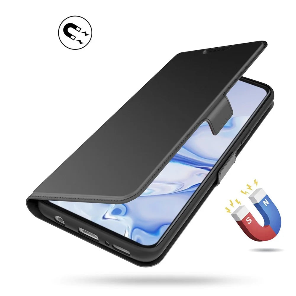 For OnePlus 11 5G Flip Folio Phone Cover Stand Card Holder PU Leather + Inner TPU Protective Magnetic Phone Case - Black - 4