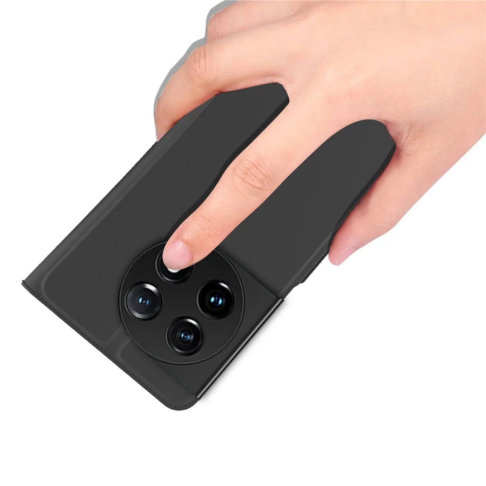 For OnePlus 11 5G Flip Folio Phone Cover Stand Card Holder PU Leather + Inner TPU Protective Magnetic Phone Case - Black - 7