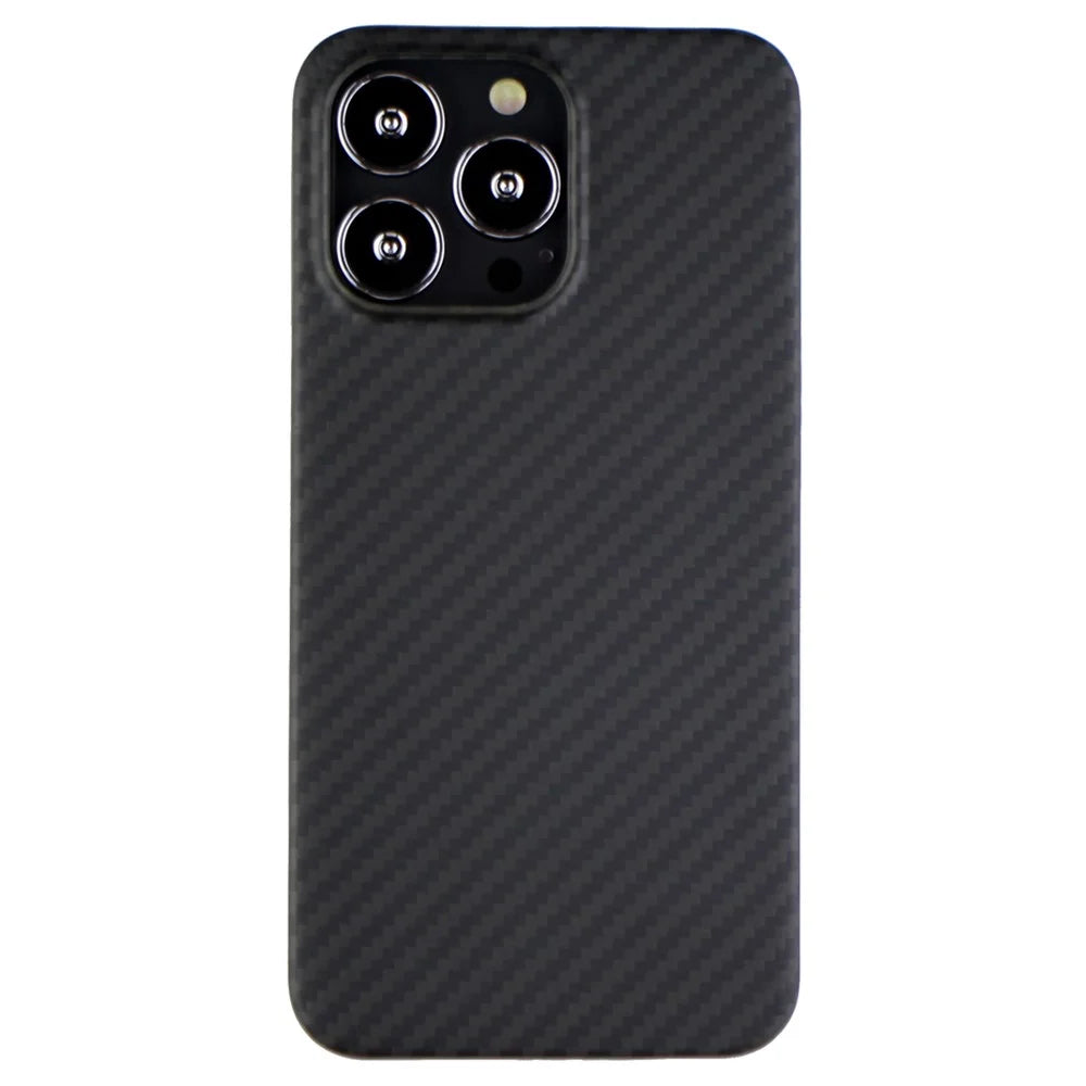 For iPhone 13 Pro Case Aramid Fiber 1500D Coarse Texture Phone Protective Cover - Matte Black - 1