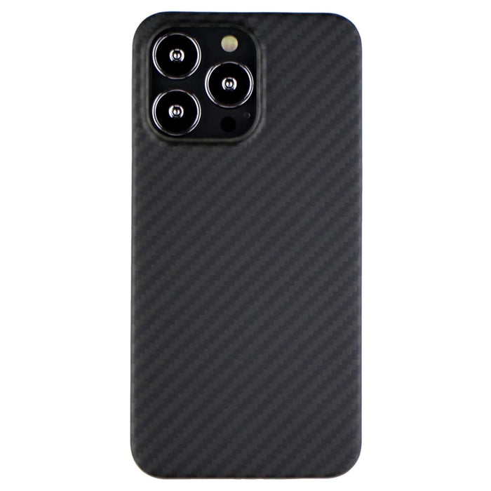 For iPhone 13 Pro Case Aramid Fiber 1500D Coarse Texture Phone Protective Cover - Matte Black - 1