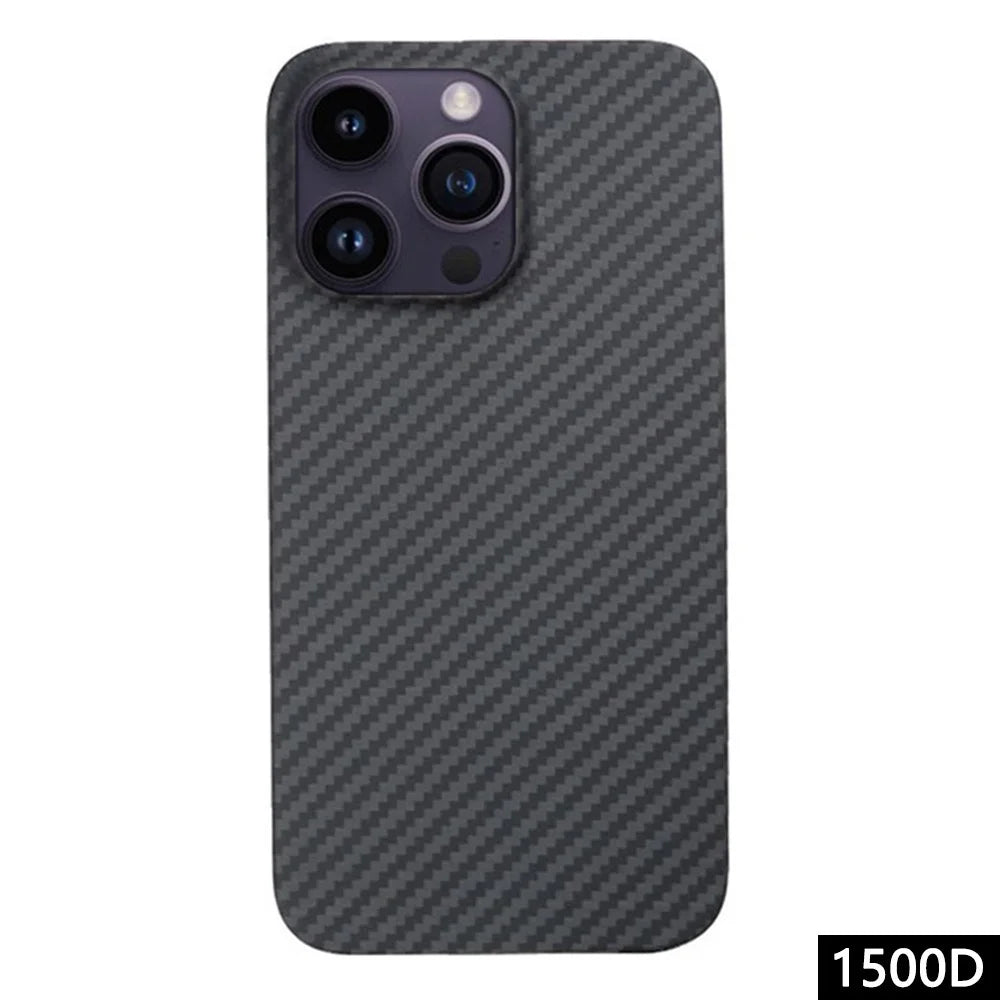 Back Case for iPhone 12 Pro Max Aramid Fiber 1500D Coarse Texture Protective Cover - Matte Black - 1