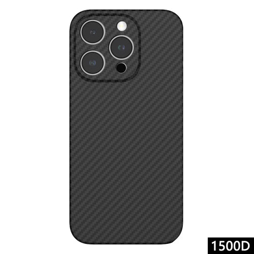 For iPhone 13 Pro Max Case Precise Cutout Aramid Fiber 1500D Coarse Texture Protective Cover - Matte Black - 1