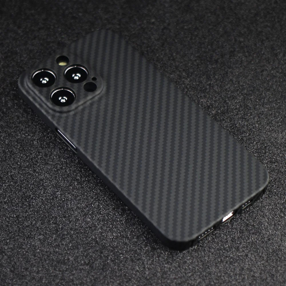 For iPhone 13 Pro Case Precise Cutout Aramid Fiber 1500D Coarse Texture Protective Cover - Matte Black - 6