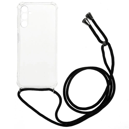 For Samsung Galaxy A54 5G Phone Back Cover HD Clear Four Corner Shock-absorbing Soft TPU Case with Lanyard - 1