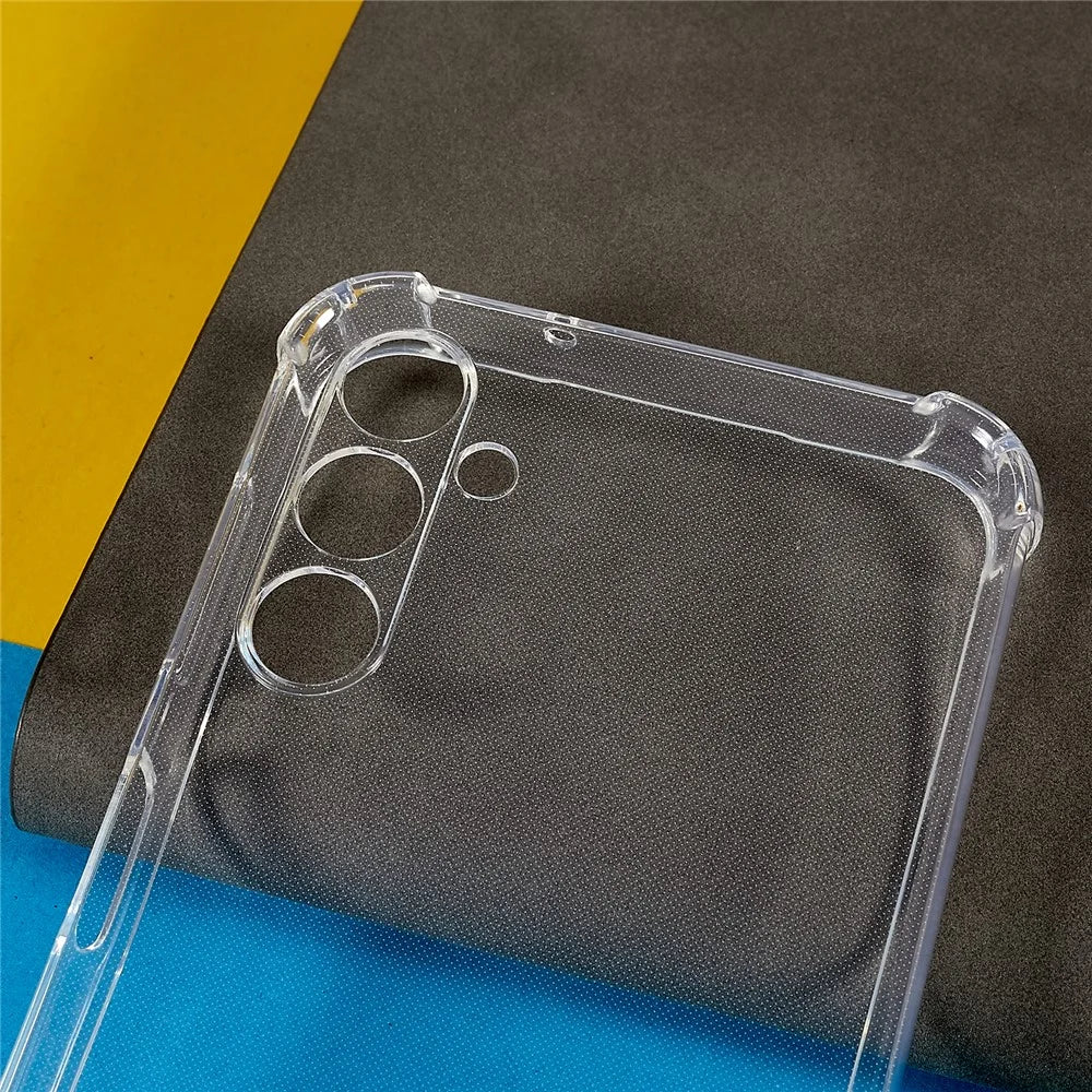 For Samsung Galaxy A54 5G Phone Back Cover HD Clear Four Corner Shock-absorbing Soft TPU Case with Lanyard - 6