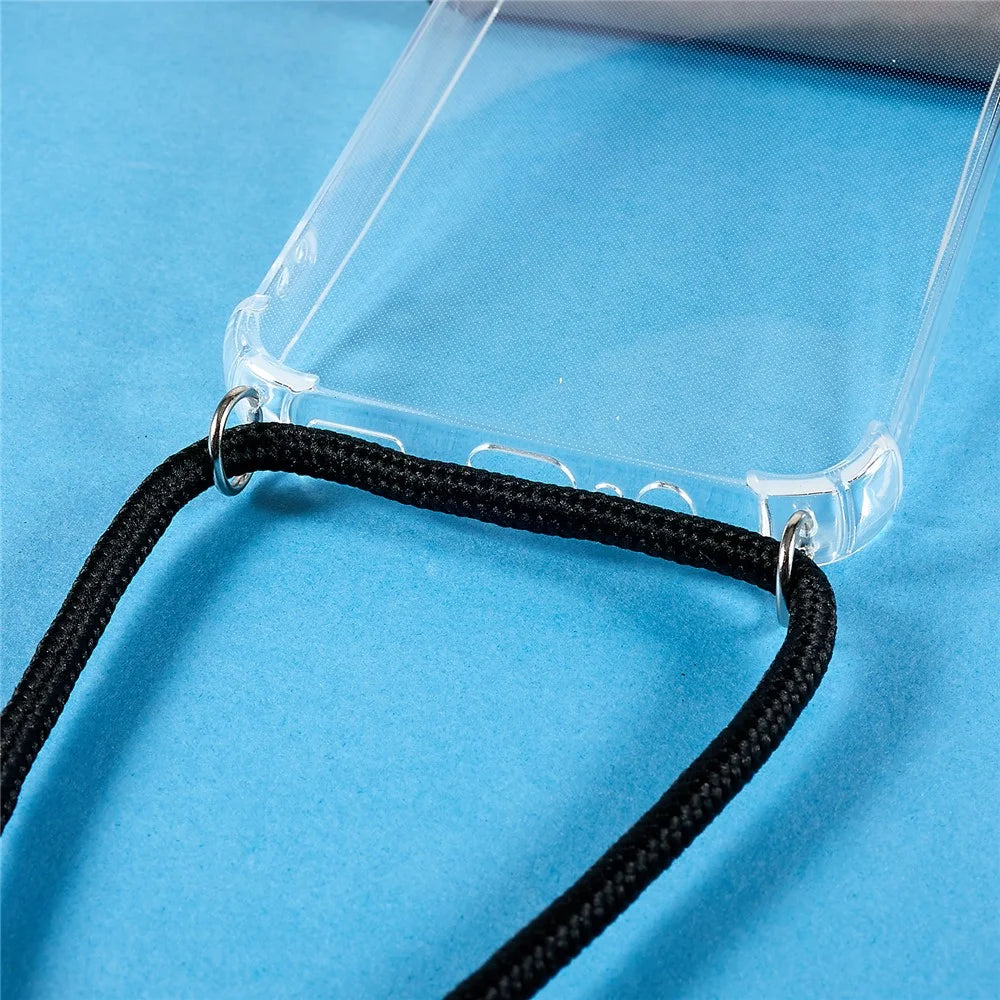 For Samsung Galaxy A34 5G Phone Back Cover HD Clear Four Corner Anti-collision Soft TPU Case with Lanyard - 5