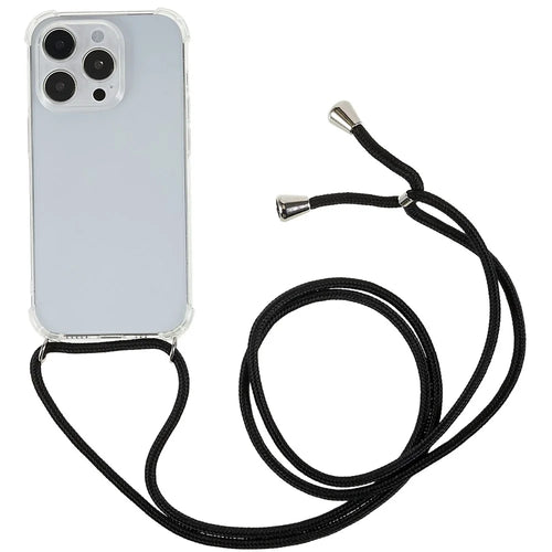 Phone Back Cover for iPhone 13 Pro 6.1 inch HD Clear Four Corner Soft TPU Case with Lanyard - 1