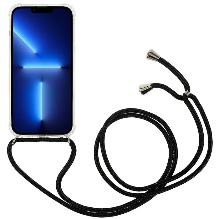 Phone Back Cover for iPhone 13 Pro 6.1 inch HD Clear Four Corner Soft TPU Case with Lanyard - 2