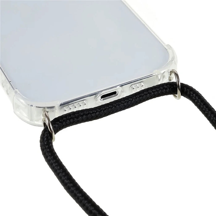 Phone Back Cover for iPhone 13 Pro 6.1 inch HD Clear Four Corner Soft TPU Case with Lanyard - 3